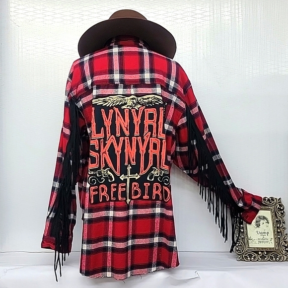 Wrangler Tops - Lynyrd Skynyrd Wrangler Flannel Shirt Jacket Shacket Freebird